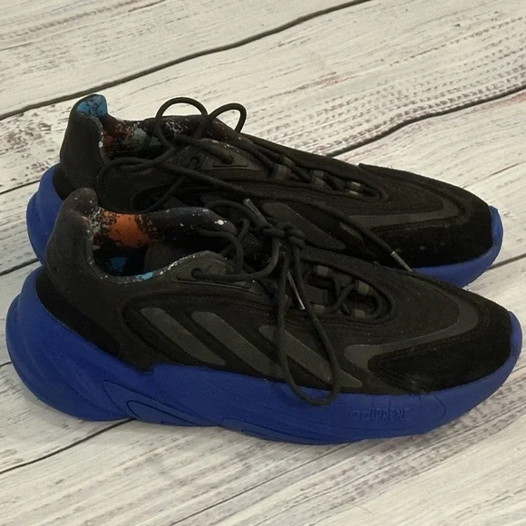 Adidas Ozelia J Ortholite Sneakers Core Black Lucid Blue Colorway Women’s Size 5 - Picture 2 of 6